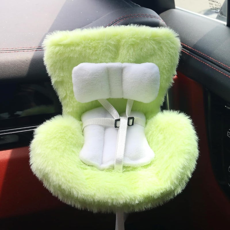 Walant Doll Car Seat Compatible with Labubu, Chair for 10-17cm Dolls - Adjustable Safety Strap, Air Vent Clip & Desktop Stand, Soft Cushion, Cute Car Ornament Gift for Collectors & Fans (Green) - Image 1